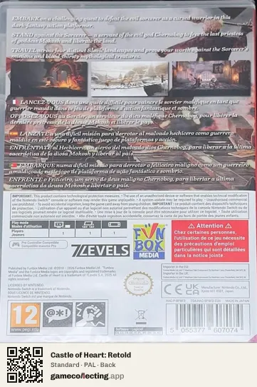 Castle of Heart: Retold Nintendo Switch, PAL box back