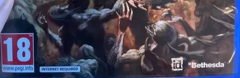 Doom: The Dark Ages, the PEGI square on its front