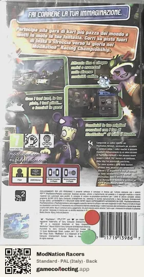 ModNation Racers PlayStation Portable, Italy box back