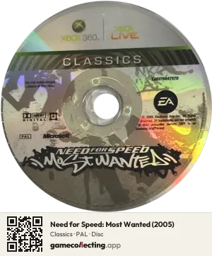 Need for Speed: Most Wanted (2005) Xbox 360, PAL disc