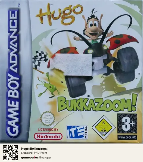 Hugo: Bukkazoom! Game Boy Advance, PAL box front