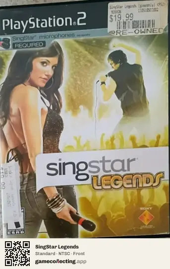 SingStar Legends PlayStation 2, NTSC box front