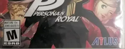 Persona 5 Royal, the ESRB box on its front