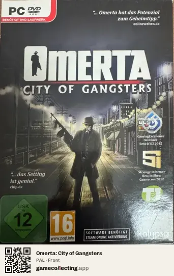 Omerta: City of Gangsters Computer, PAL box front