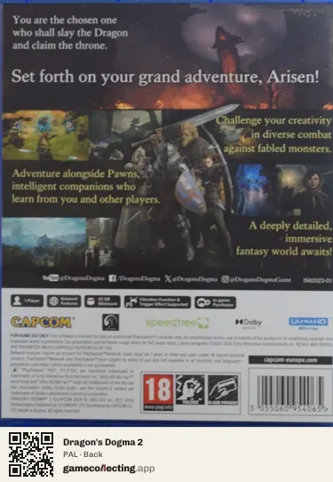 Dragon's Dogma 2 PlayStation 5, PAL box back