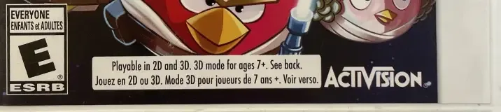 Angry Birds Star Wars, the ESRB box on its front
