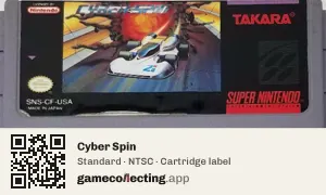 Cyber Spin Super Nintendo Entertainment System, NTSC cartridge label