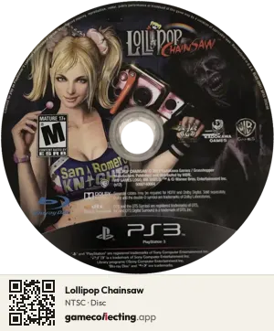 Lollipop Chainsaw PlayStation 3, NTSC disc