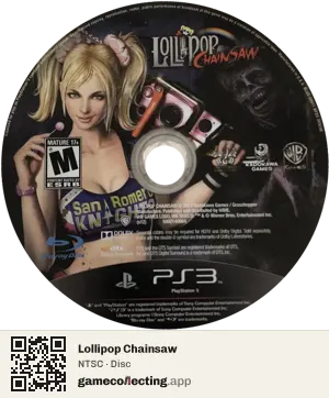 Lollipop Chainsaw PlayStation 3, NTSC disc