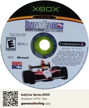 IndyCar Series 2005 Xbox, NTSC disc