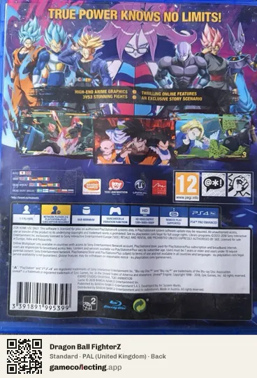 Dragon Ball FighterZ PlayStation 4, United Kingdom box back