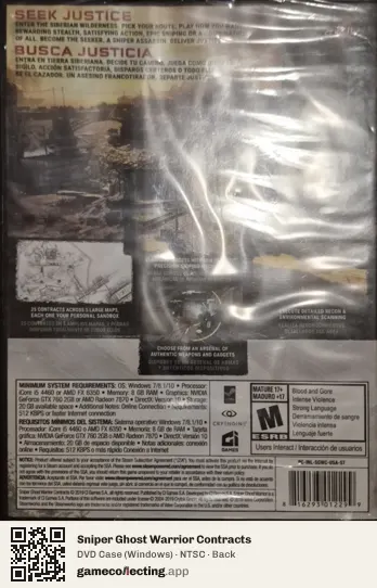 Sniper Ghost Warrior Contracts Computer, NTSC box back