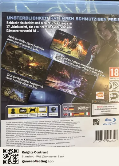 Knights Contract PlayStation 3, Germany box back