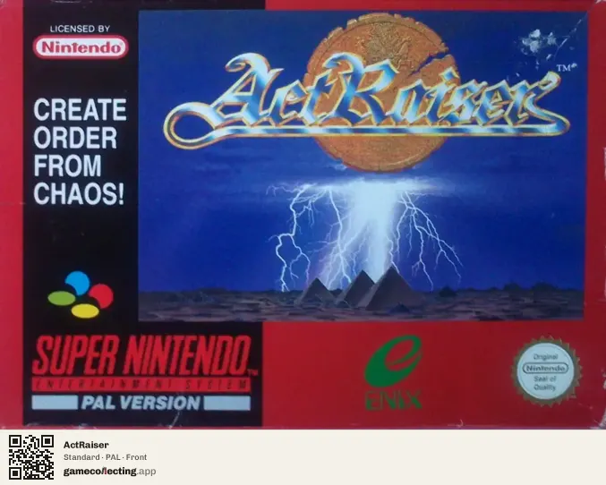 ActRaiser Super Nintendo Entertainment System, PAL box front