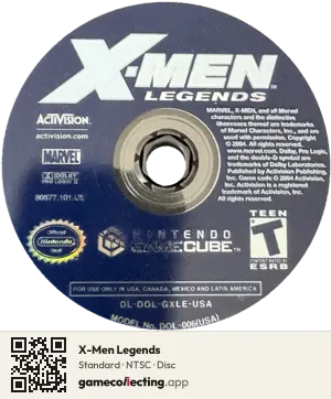 X-Men Legends Nintendo GameCube, NTSC disc