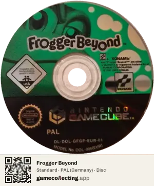 Frogger Beyond Nintendo GameCube, PAL disc