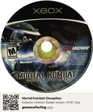 Mortal Kombat: Deception Xbox, NTSC disc