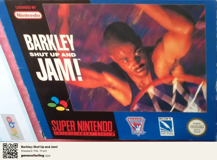 Barkley: Shut Up and Jam! Super Nintendo Entertainment System, PAL box front
