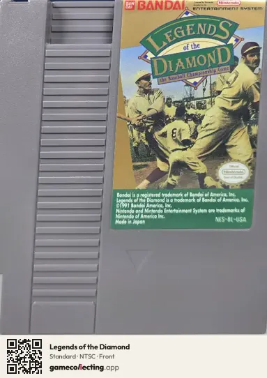 Legends of the Diamond Nintendo Entertainment System, NTSC box front