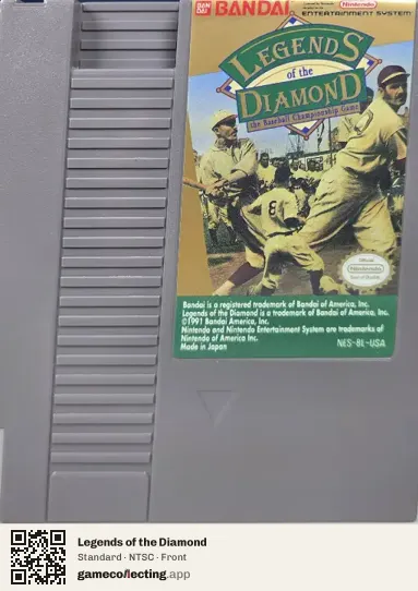 Legends of the Diamond Nintendo Entertainment System, NTSC box front