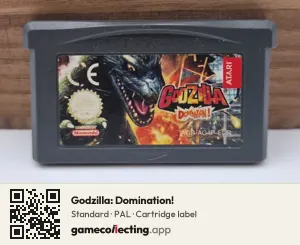 Godzilla: Domination! Game Boy Advance, PAL cartridge label