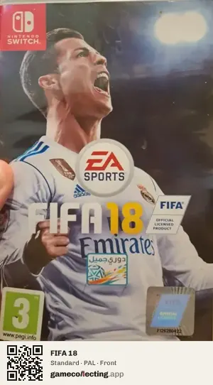 FIFA 18 Nintendo Switch, PAL box front