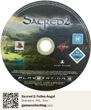 Sacred 2: Fallen Angel PlayStation 3, PAL disc