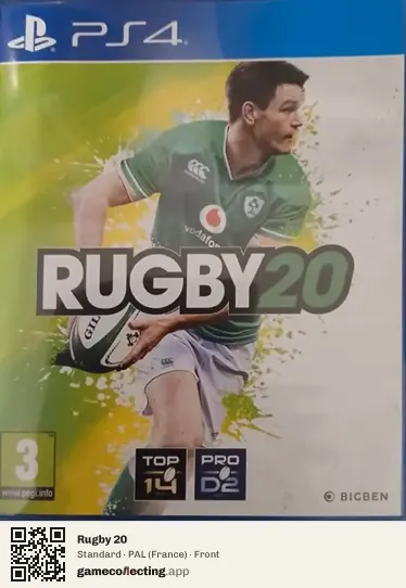 Rugby 20 PlayStation 4, France box front