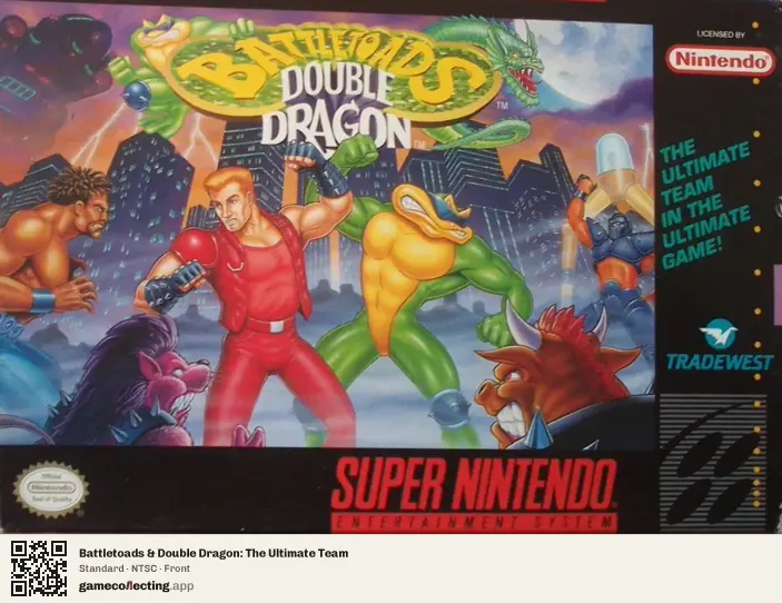 Battletoads & Double Dragon: The Ultimate Team Super Nintendo Entertainment System, NTSC box front