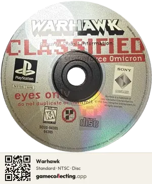 Warhawk PlayStation, NTSC disc
