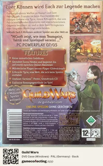 Guild Wars Computer, Germany box back