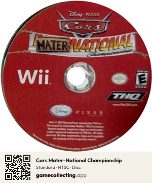 Cars Mater-National Championship Nintendo Wii, NTSC disc
