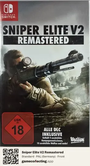 Sniper Elite V2 Remastered Nintendo Switch, Germany box front