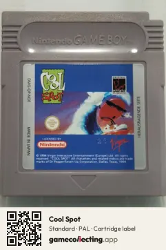Cool Spot Game Boy, PAL cartridge label