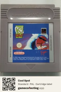 Cool Spot Game Boy, PAL cartridge label