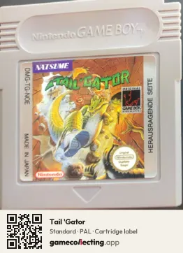 Tail 'Gator Game Boy, PAL cartridge label