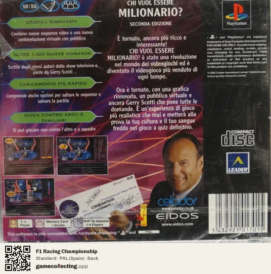 F1 Racing Championship PlayStation, Spain box back