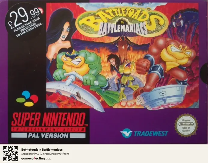 Battletoads in Battlemaniacs Super Nintendo Entertainment System, United Kingdom box front