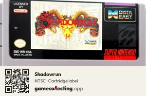 Shadowrun Super Nintendo Entertainment System, NTSC cartridge label