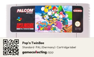 Pop'n TwinBee Super Nintendo Entertainment System, PAL cartridge label