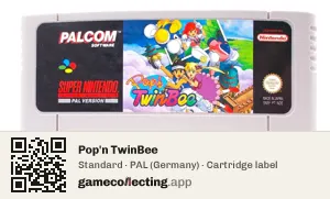 Pop'n TwinBee Super Nintendo Entertainment System, PAL cartridge label