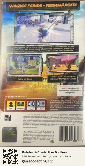 Ratchet & Clank: Size Matters PlayStation Portable, Germany box back