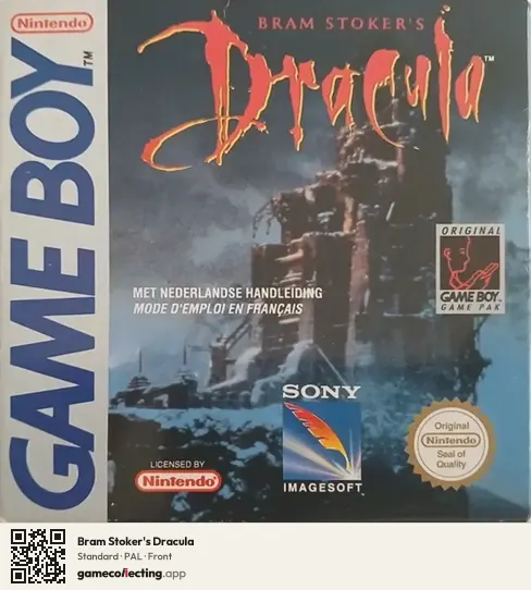 Bram Stoker's Dracula Game Boy, PAL box front