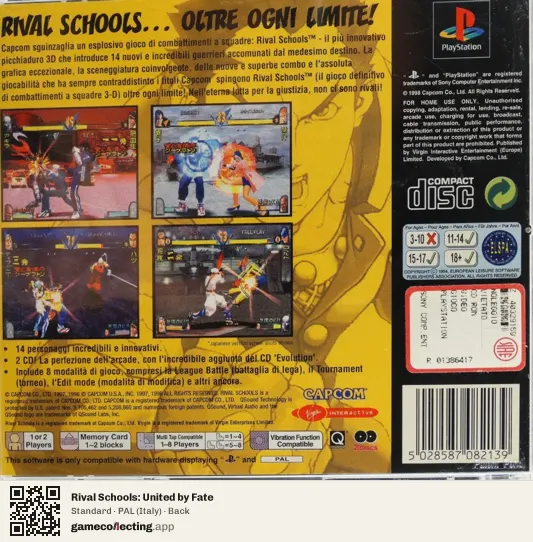 Rival Schools: United by Fate PlayStation, Italy box back