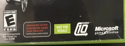 Forza Motorsport 3, the ESRB box on its front