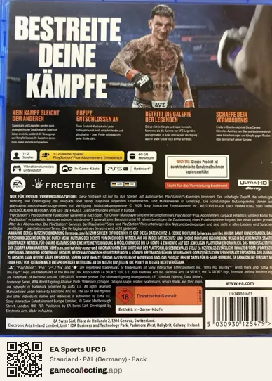 EA Sports UFC 6 PlayStation 5, Germany box back