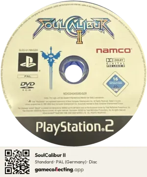 SoulCalibur II PlayStation 2, PAL disc