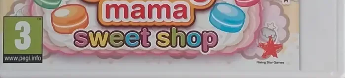 Cooking Mama: Sweet Shop, the PEGI square on its front