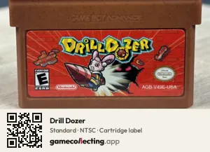 Drill Dozer Game Boy Advance, NTSC cartridge label