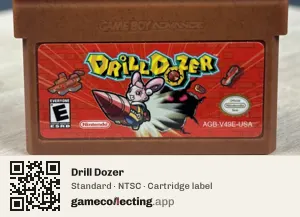 Drill Dozer Game Boy Advance, NTSC cartridge label